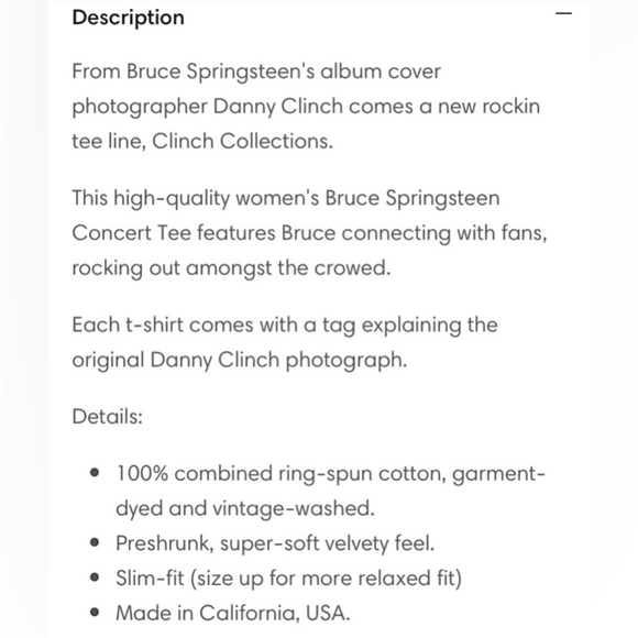 NWT Clinch Bruch Springsteen Band Tee - Picture 8 of 9